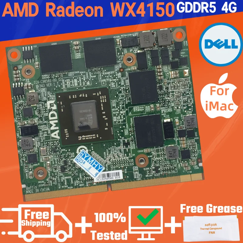 ݼ MXM  ī, iMac AMD Radeon Pro WX 4150 WX4150, 4GB, 11,1, 11,2, 11,3, 12,1, 12,2